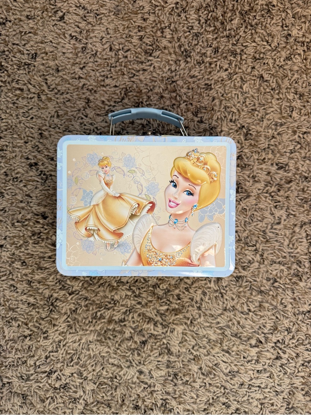 Disney Cinderella Metal Lunchbox in Gold and Light Blue